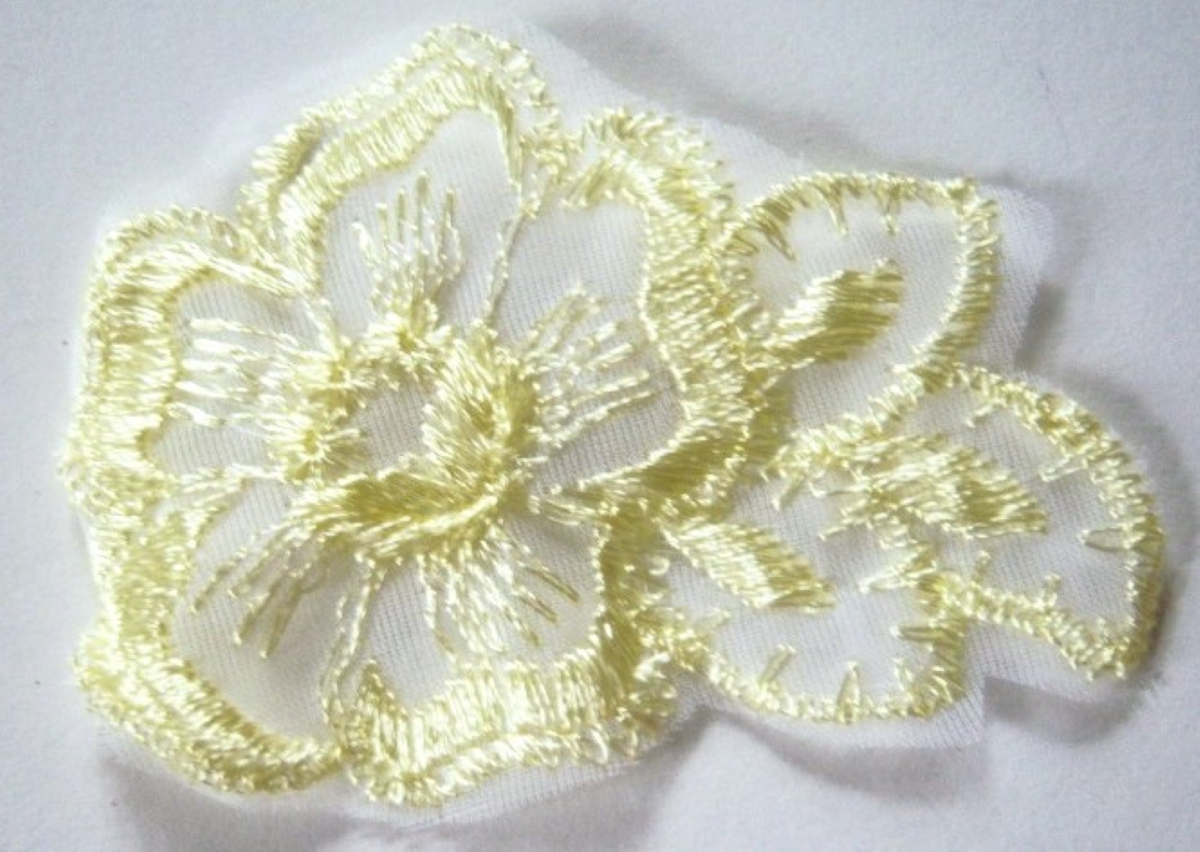 Yellow 2 3/4" Embroidered Applique