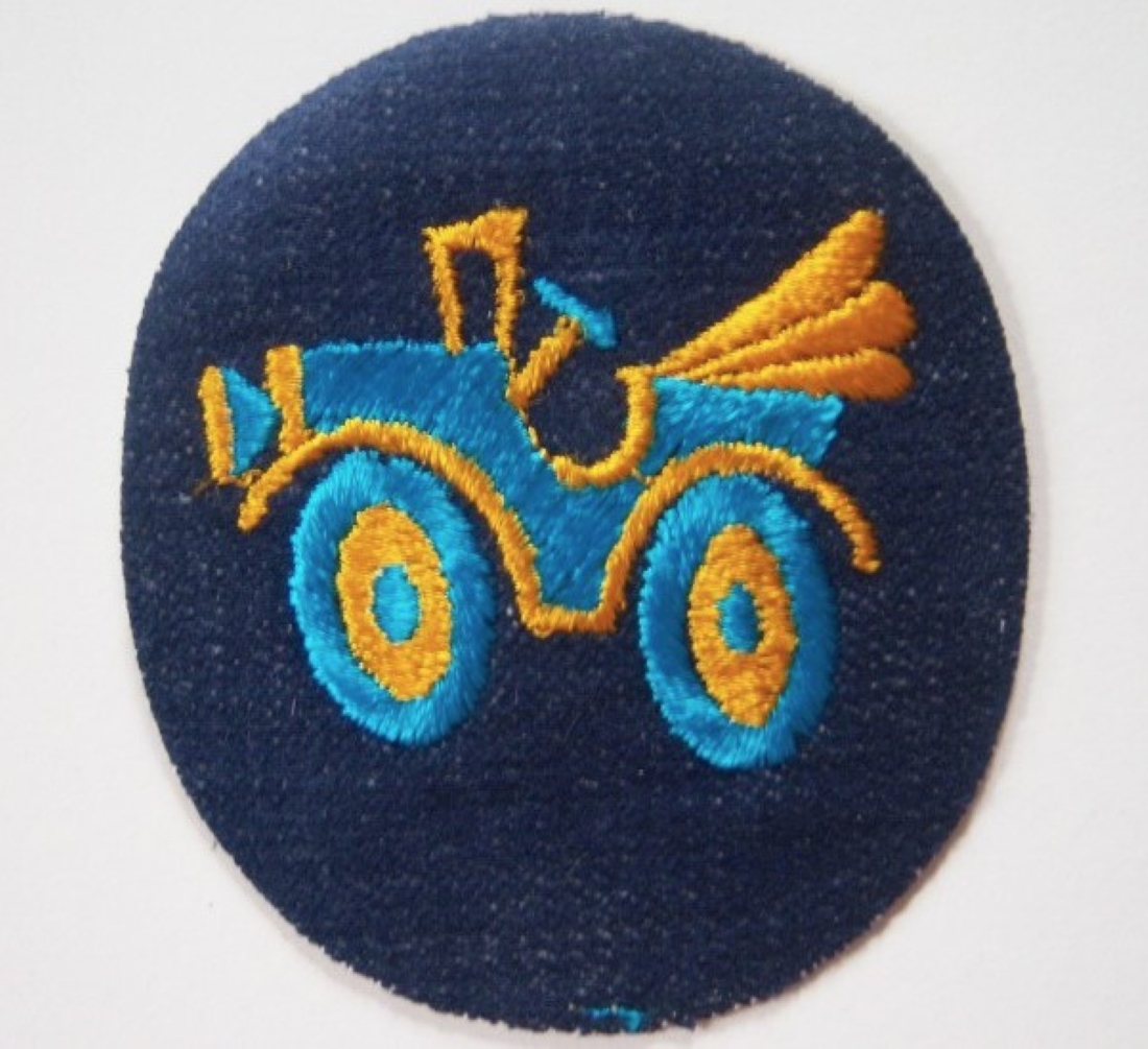 Denim Antique Car Iron On Patch