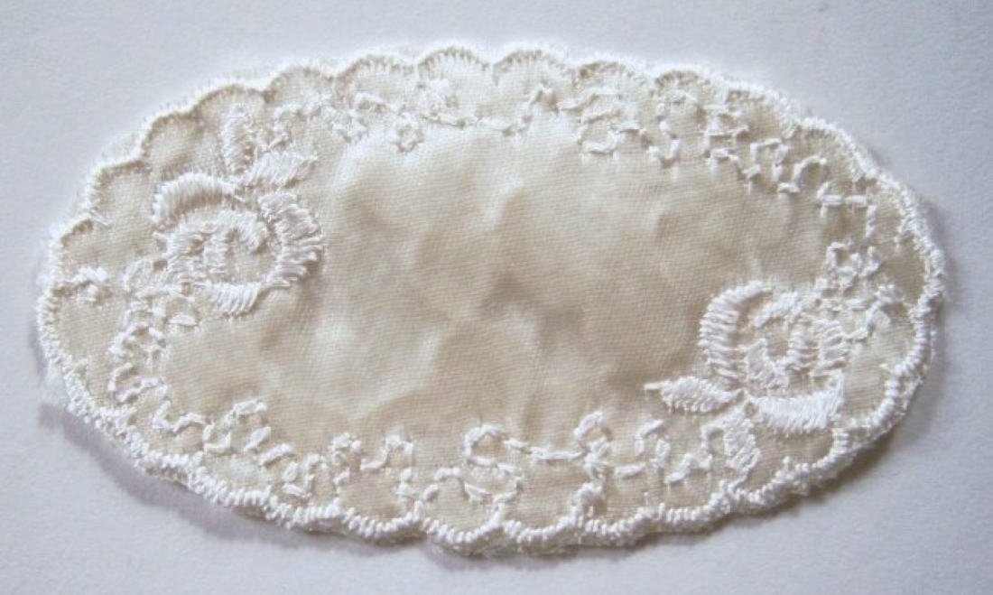 Ivory Embroidered Satin Over Lace Applique