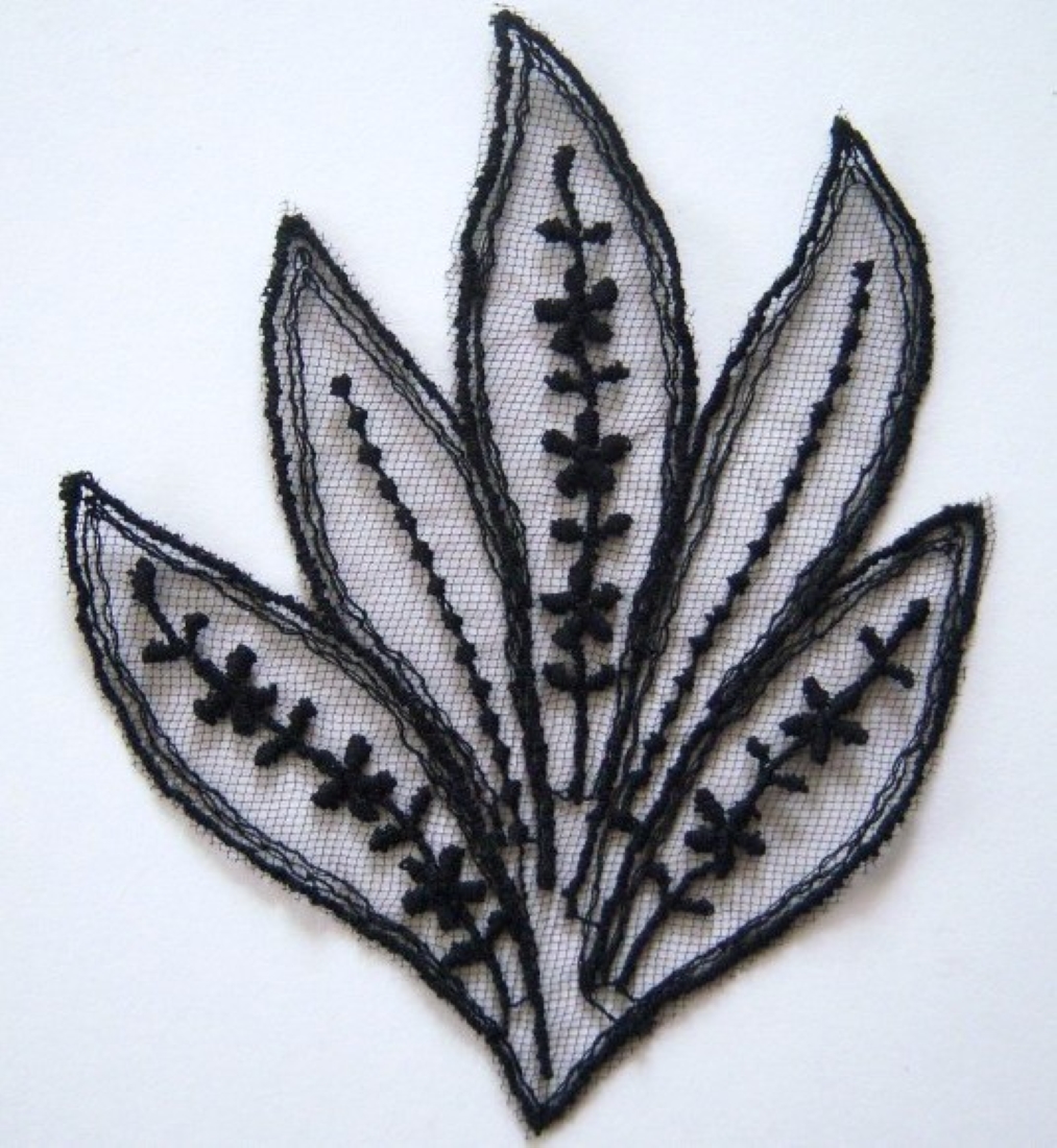 Black 4 5/8" Embroidered Applique