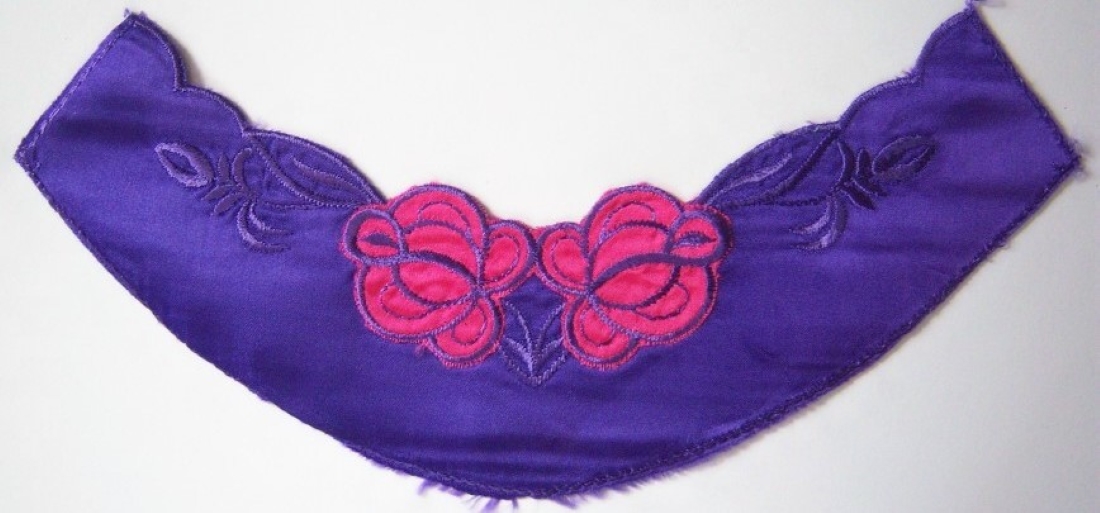 Purple 11 1/2" Embroidered Satin Yoke