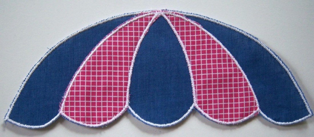 Indigo/Cherry Umbrella 10 1/2" Applique