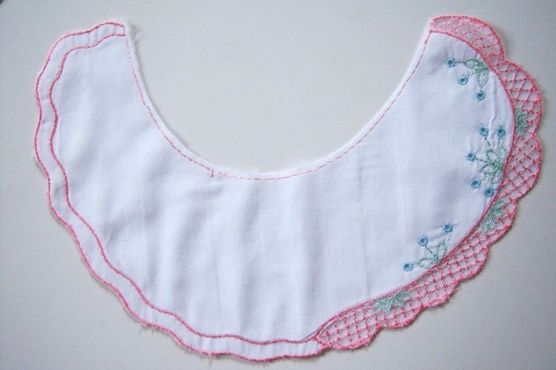 White/Red 10 1/2" Embroidered Yoke