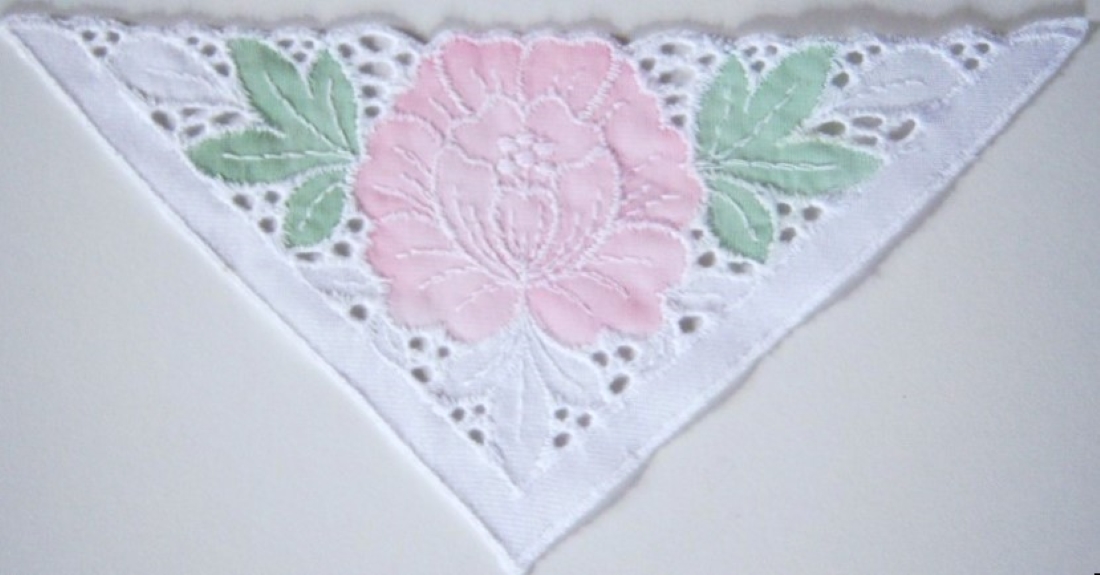 White/Pink/Green Corner Applique