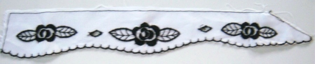 White/Black 13" Embroidered Cuff