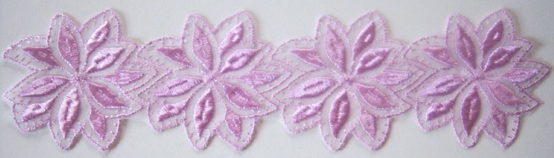 Orchid 8 1/2" Embroidered Applique