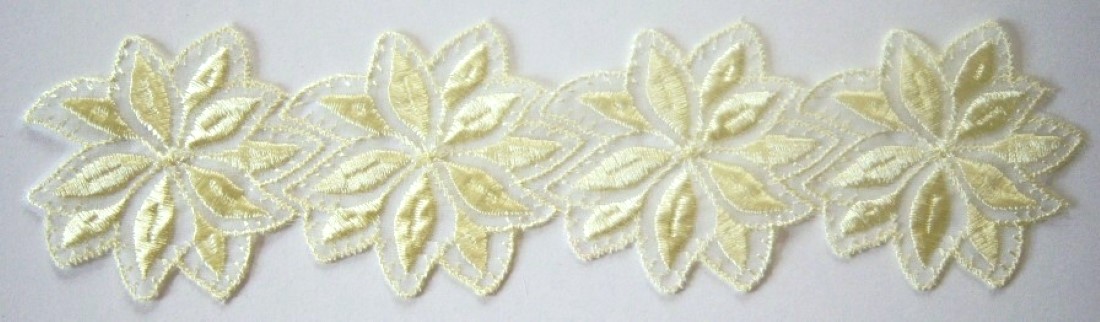 Yellow 8 1/2" Embroidered Applique