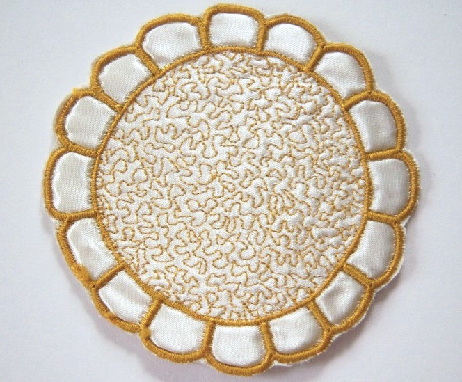 Gold/White Satin Sew On Applique