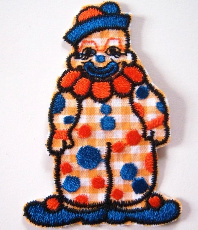 Orange/Blue Clown Applique