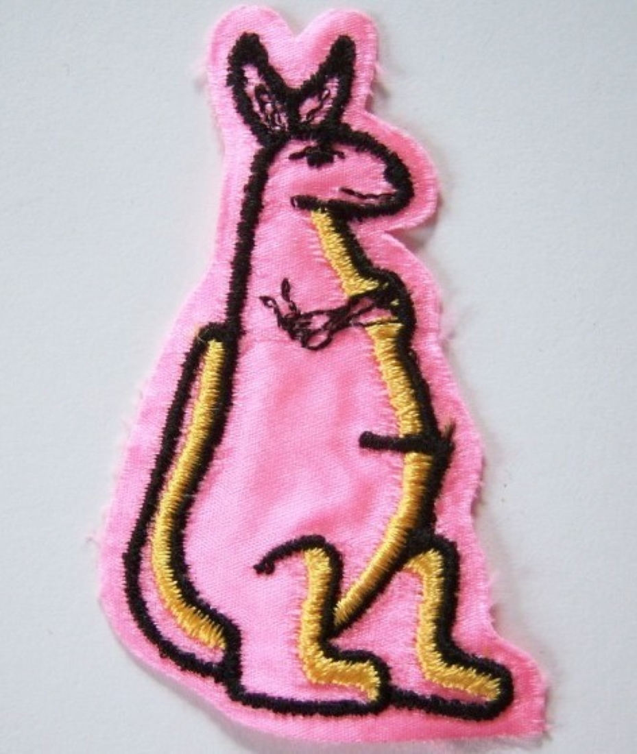 Pink Satin Kangaroo Applique