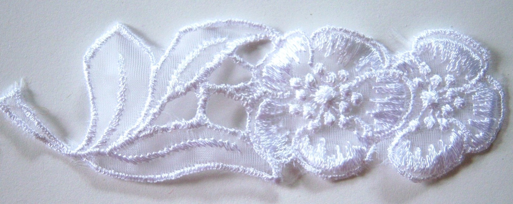 Natural White 4 3/4" Embroidered Applique