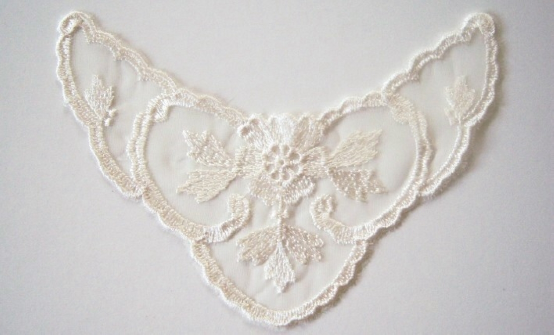 Ivory 6" Embroidered Applique