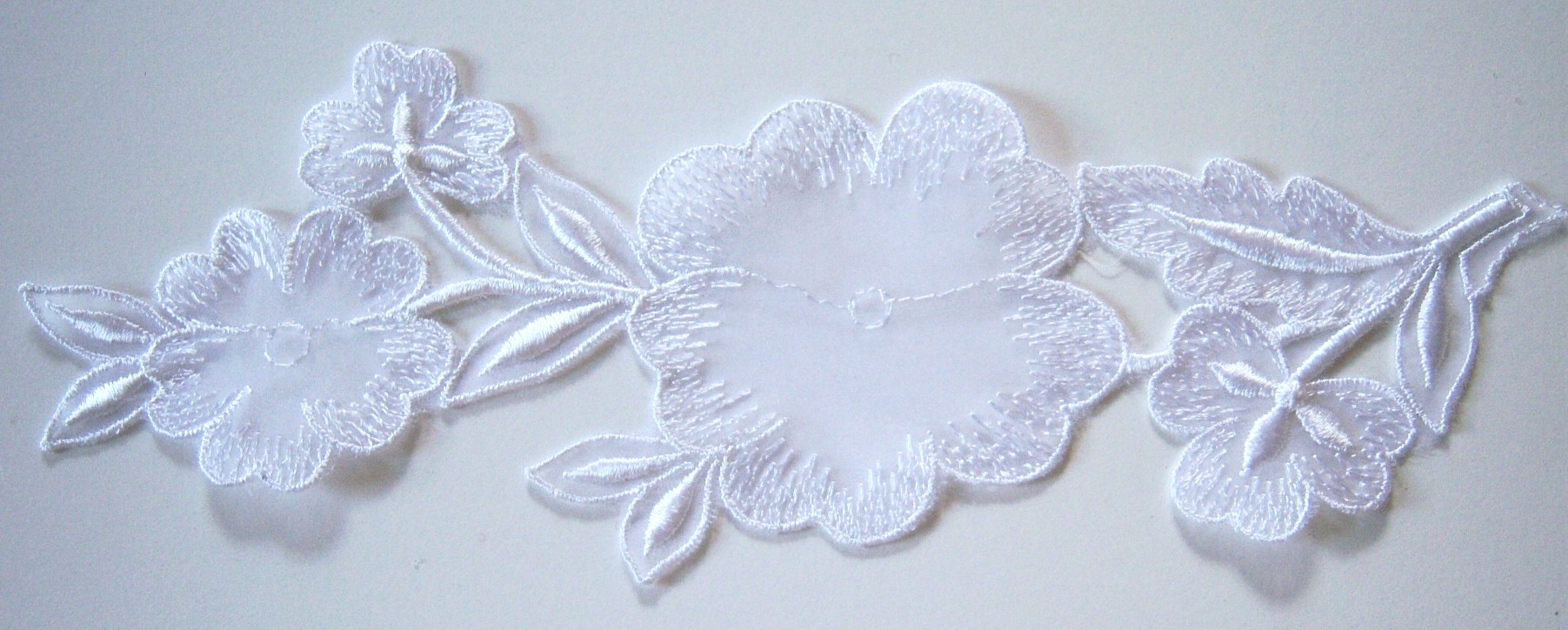 White Embroidered Organza Applique