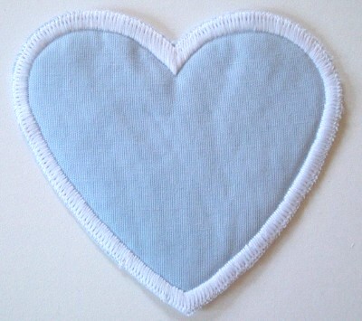 Sky Blue Quilted Heart Applique