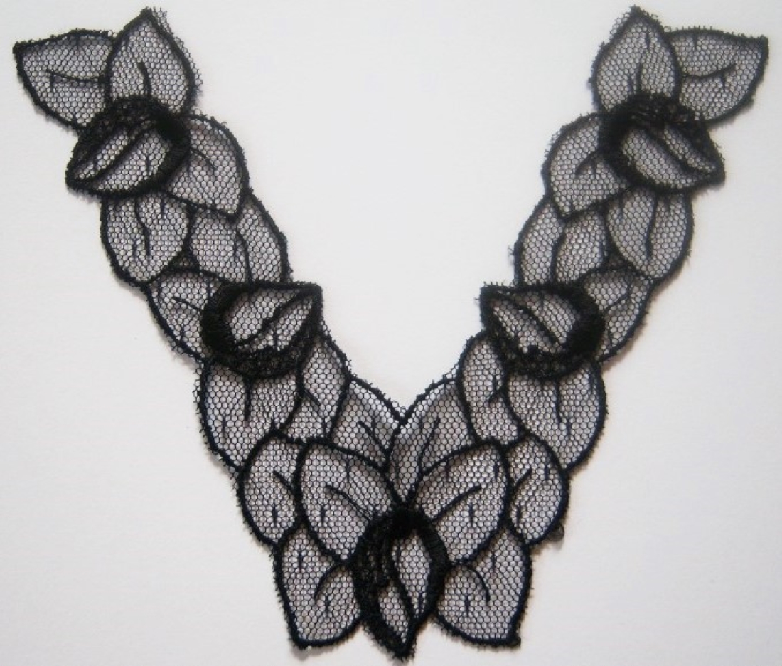 Black 8" Embroidered Yoke Applique