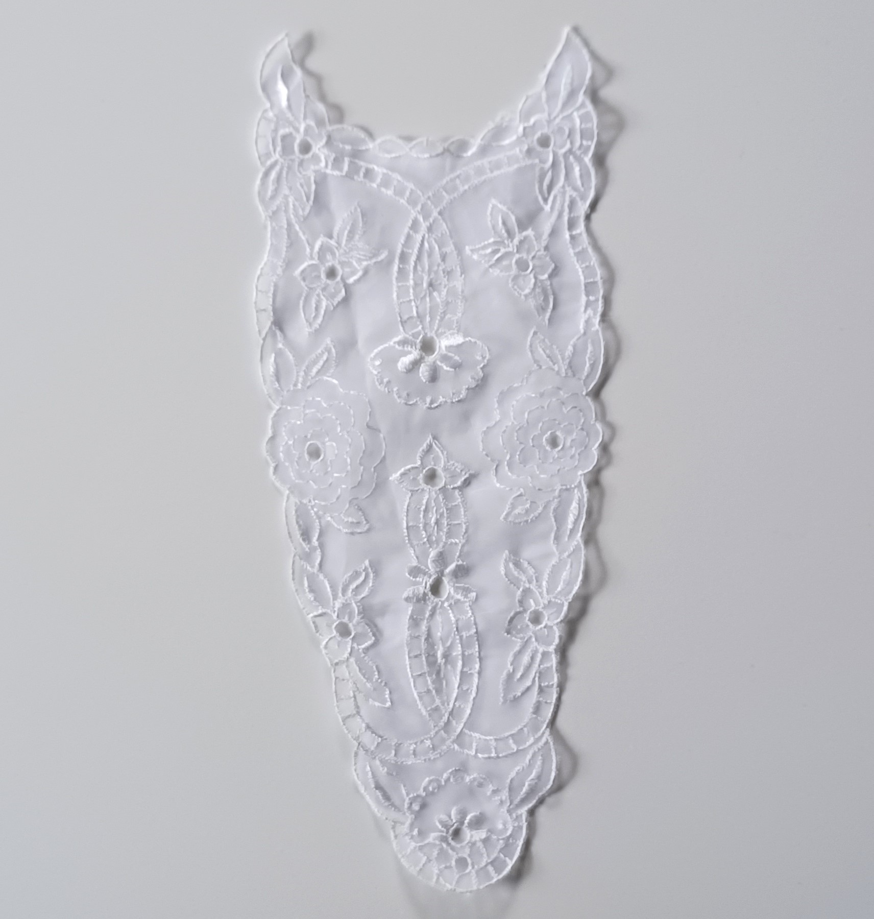 White Organza 12" Embroidered Yoke