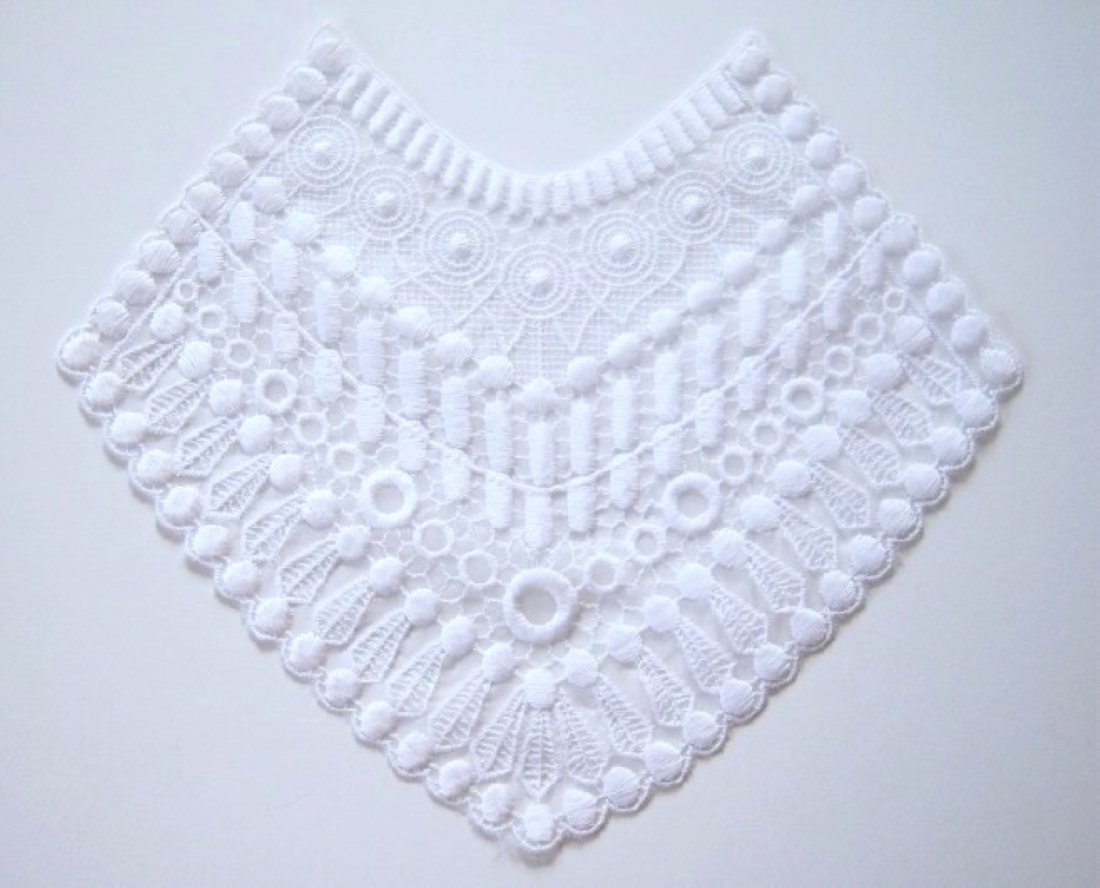 White 10 1/2" Embroidered Applique