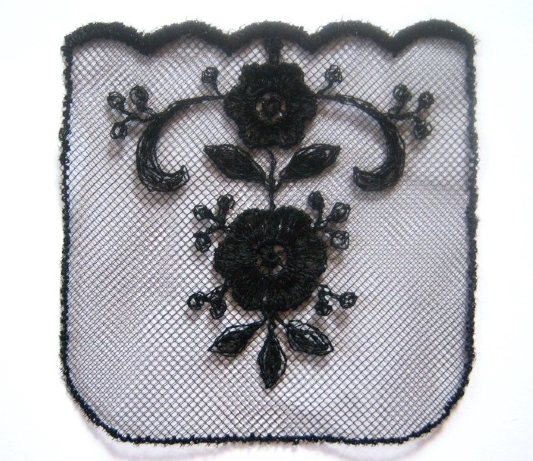 Black 3 3/4" Embroidered Pocket Applique