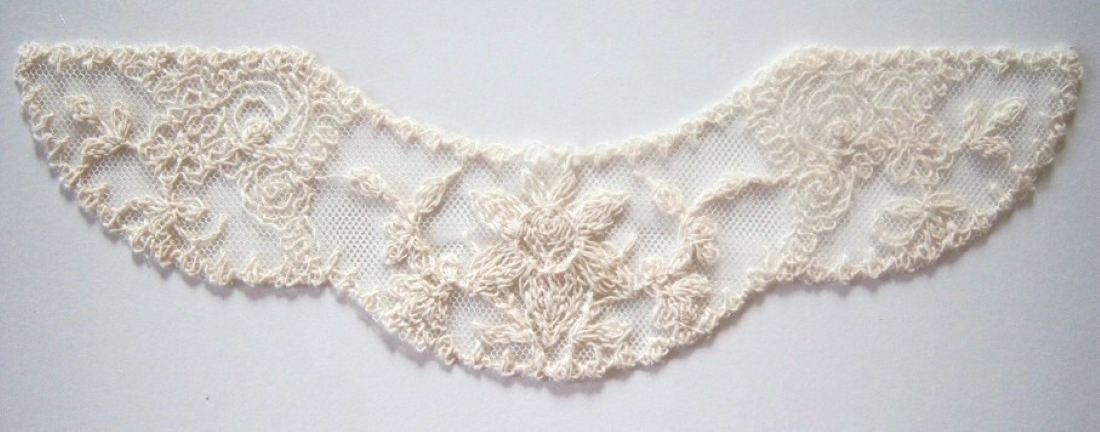 Natural 8 1/2" Embroidered Applique