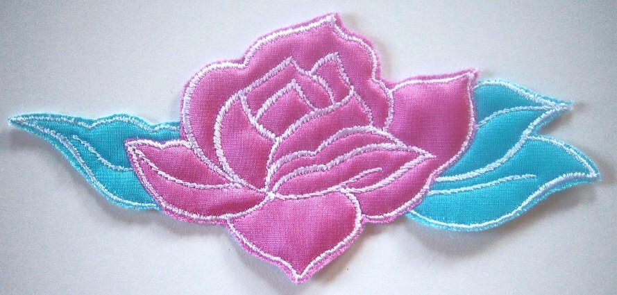 Aqua/Hot Pink Quilted Applique