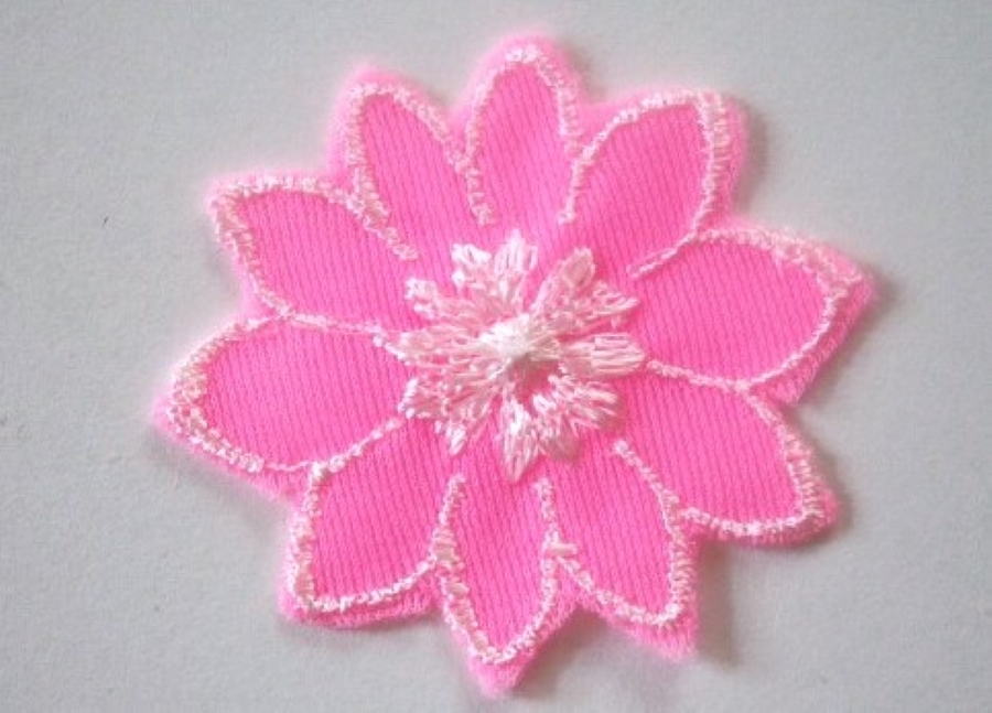 Hot Pink/Ivory Tricot Applique