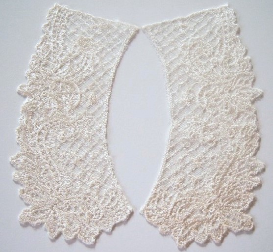 Natural Embroidered Organza 7" Collar