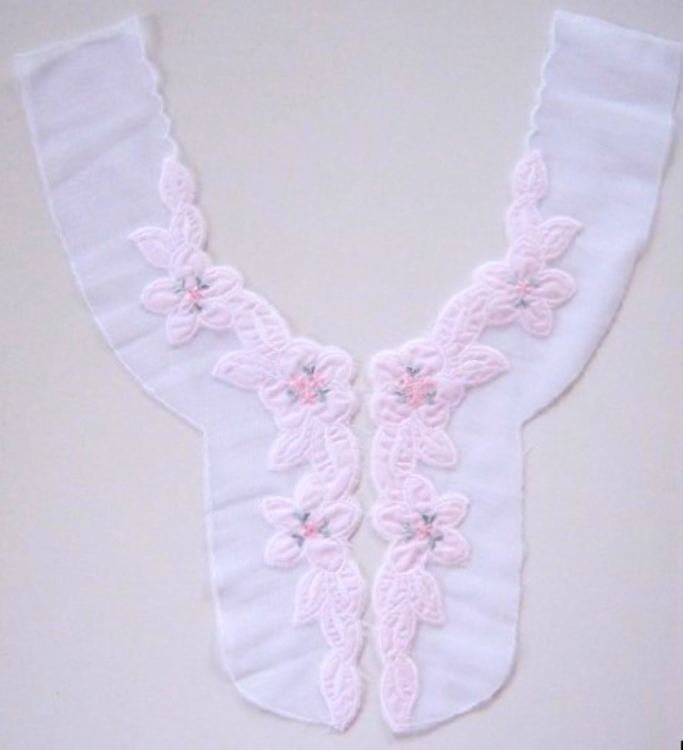 White/Pink Tricot Floral Yoke