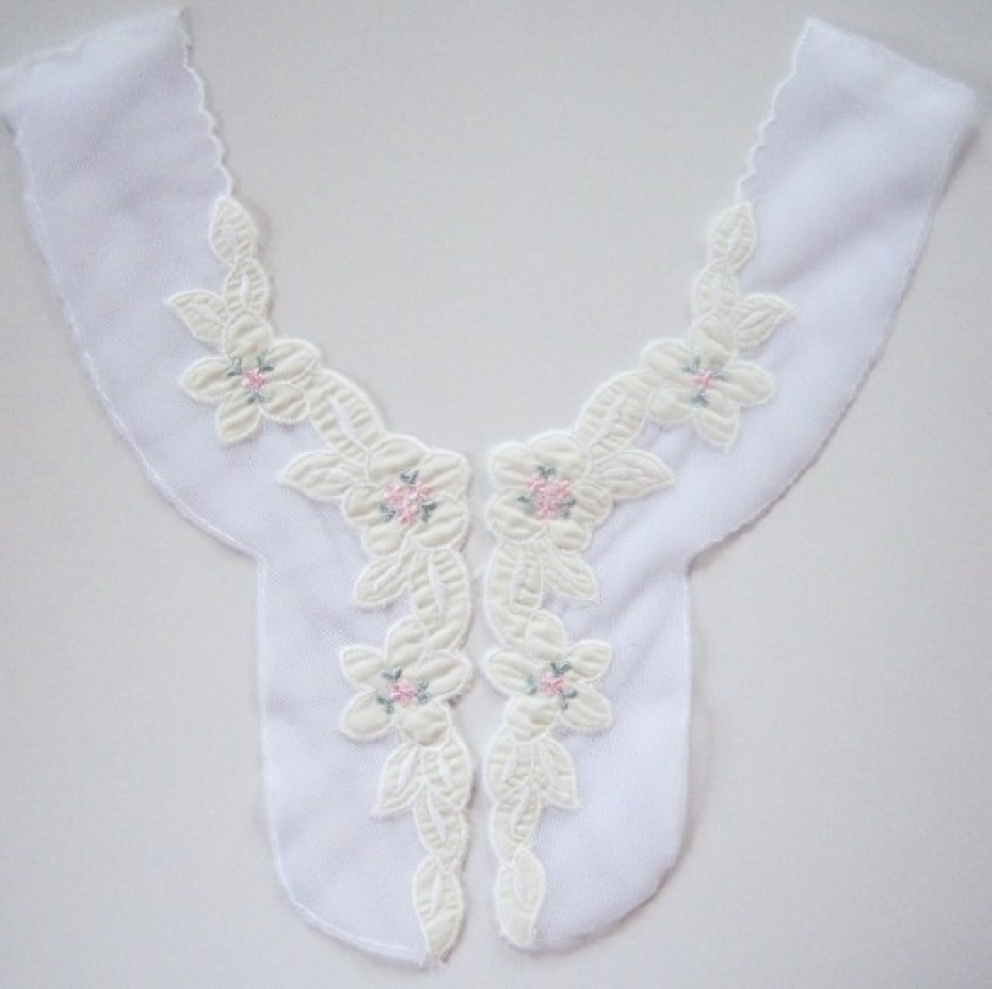 White/Yellow Tricot Floral Yoke