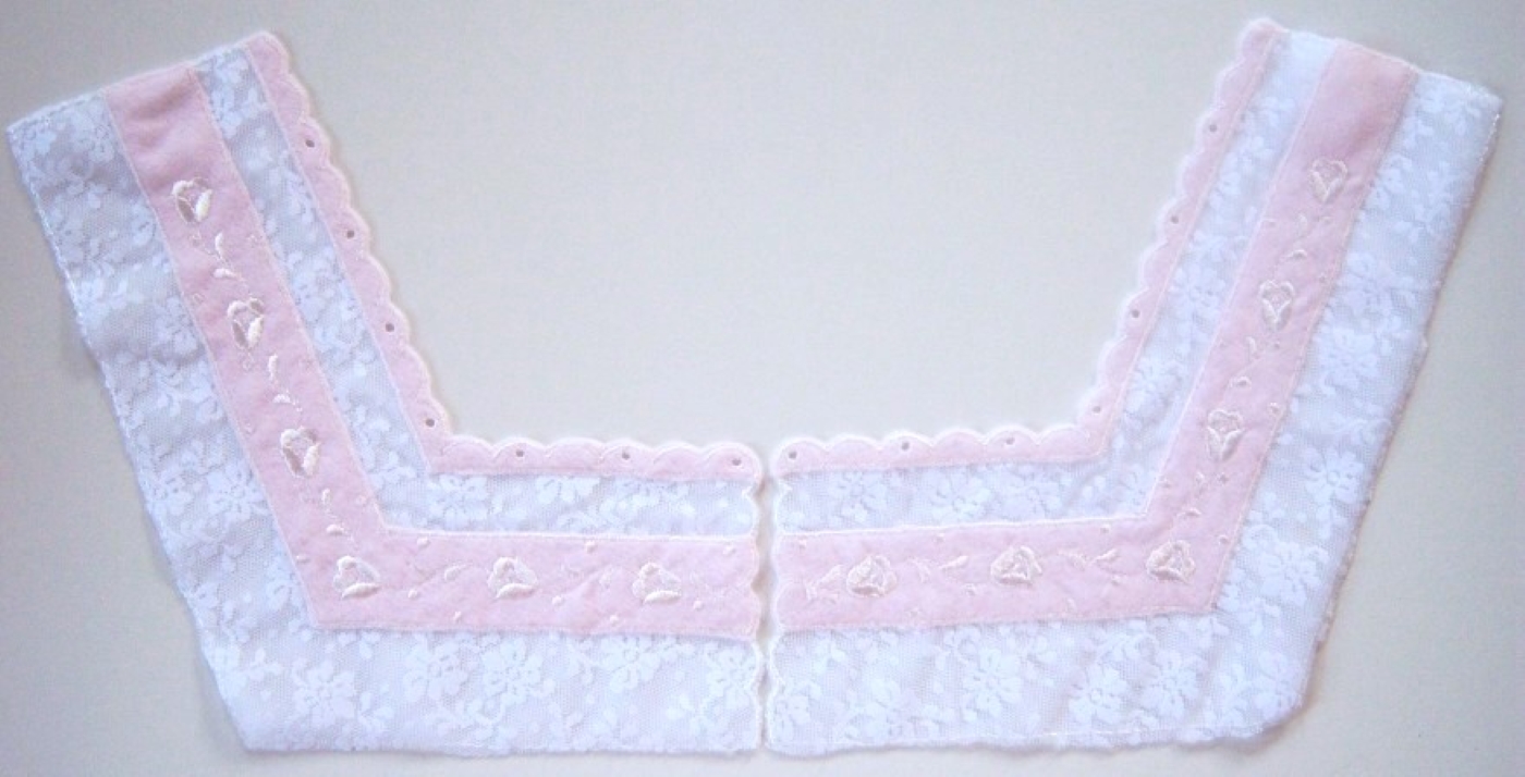 White Lace/Pink Velvety Yoke Pair