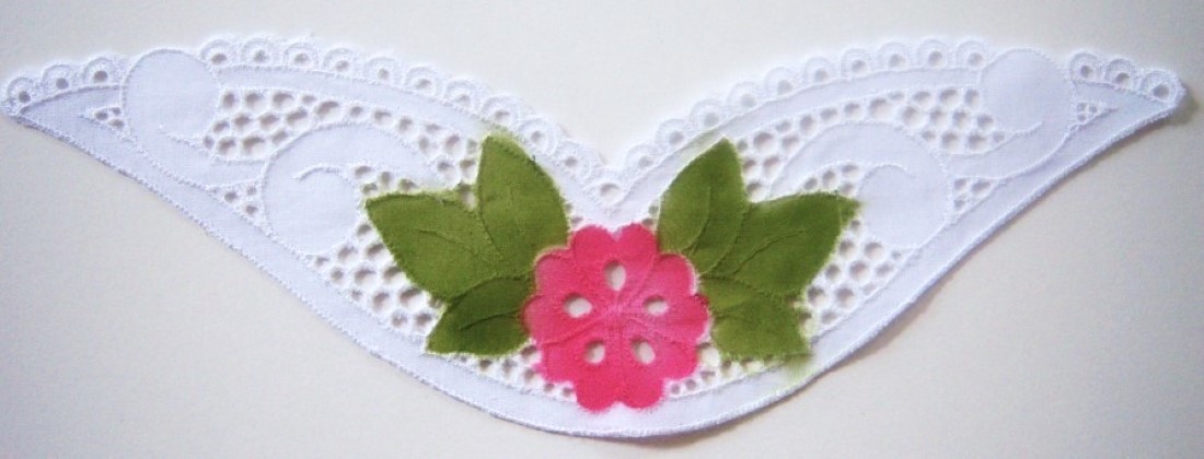 White/Rose Flower Applique