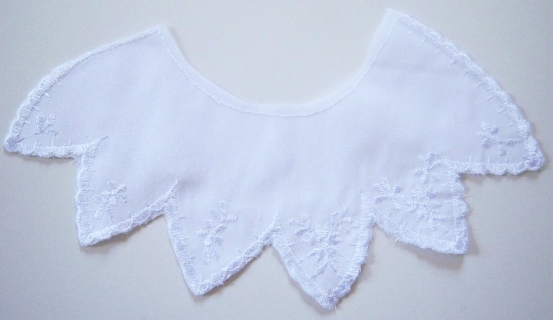 White 5" x 9" Embroidered Yoke