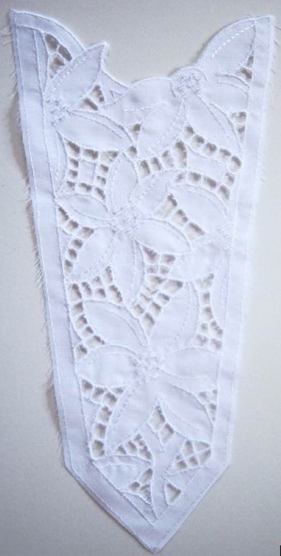 White 10 1/2" Embroidered Yoke Applique