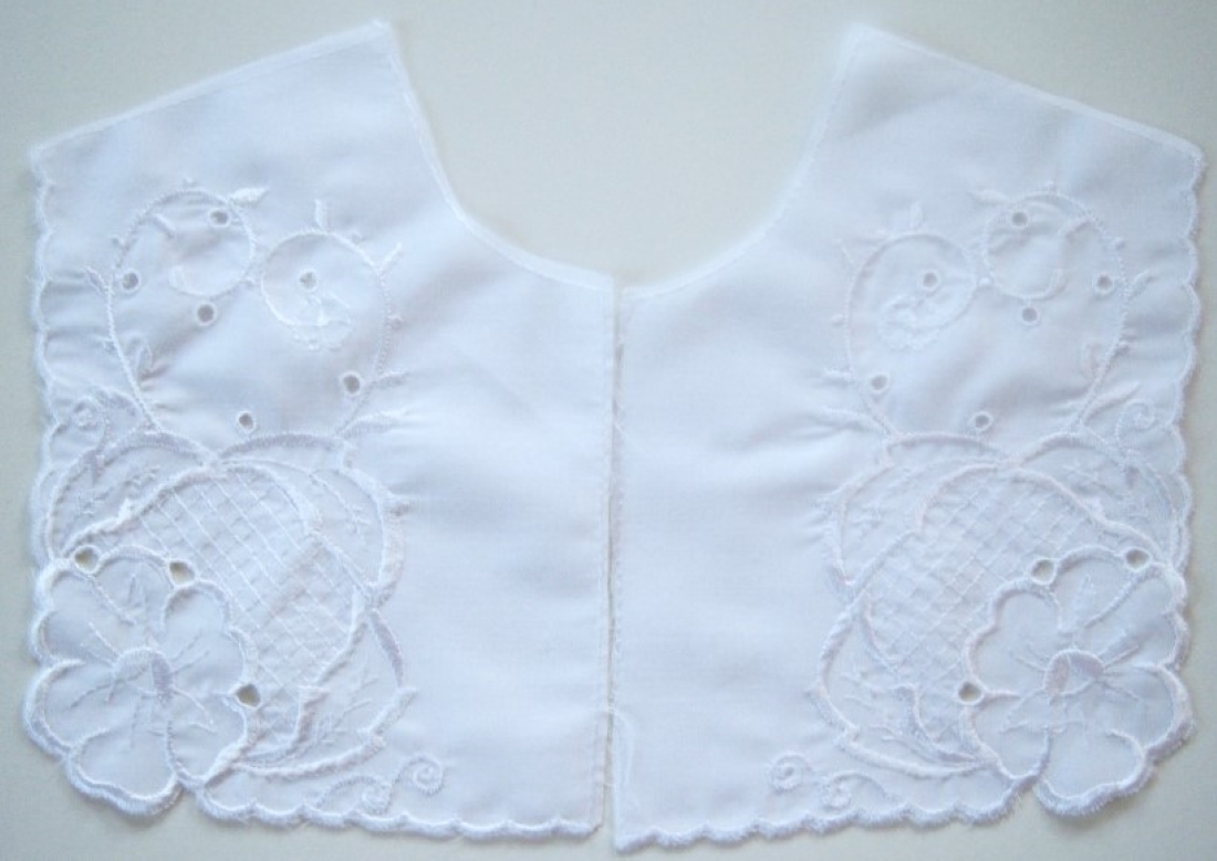 White Embroidered 8" Yoke