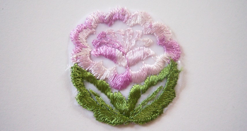 Orchid Embroidered Applique