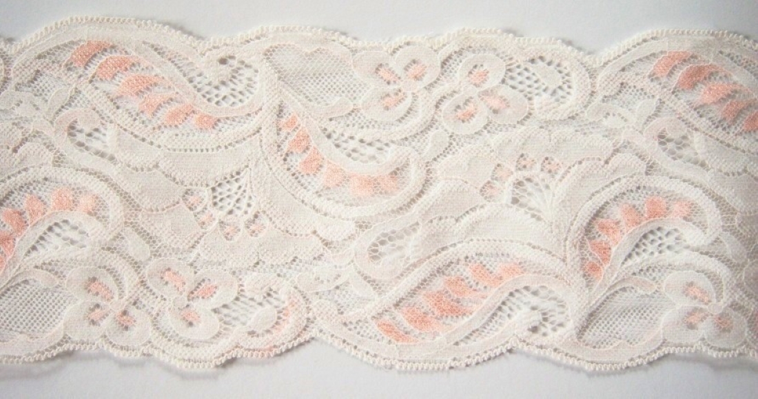 Natural/Peach 3 3/4" Nylon Lace