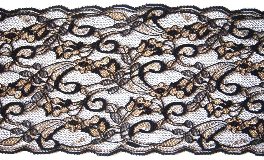 Black/Shiny Tan 4 3/4" Lace