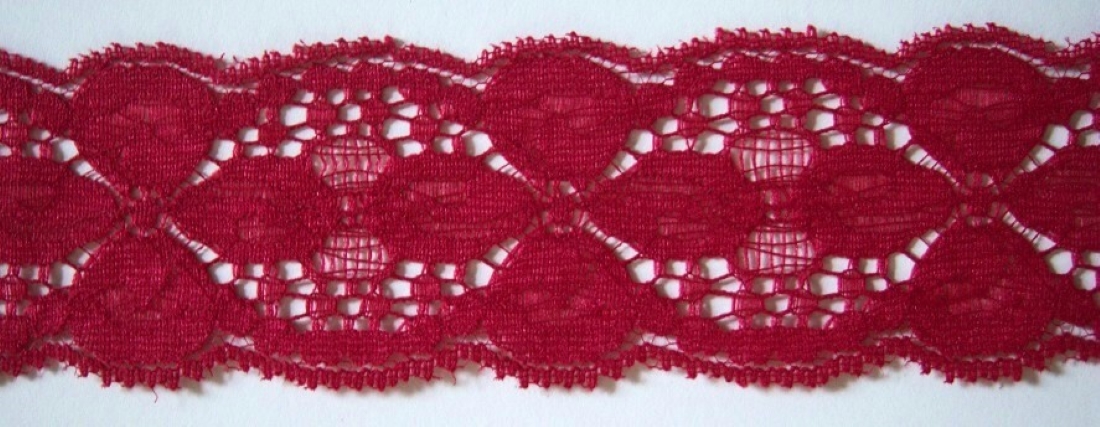 Garnet Floral 2 1/8" Nylon Lace