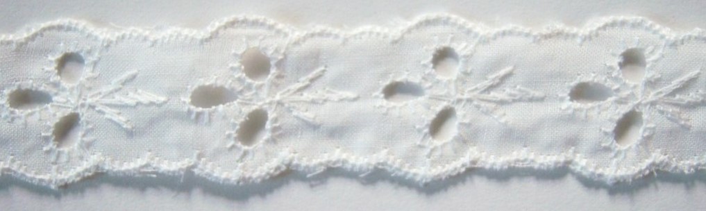 Natural White 1" Eyelet Lace