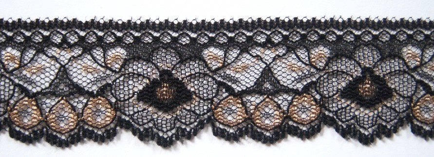 Black/Gold 1 1/2" Lace