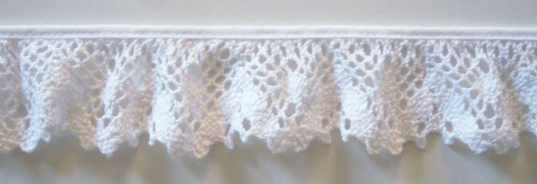 White 1 3/4" Gathered Cluny Lace