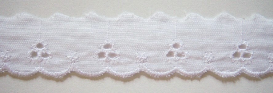 White Scallop 1" Eyelet Lace