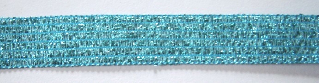 Aqua Metallic 5/8" Jacquard