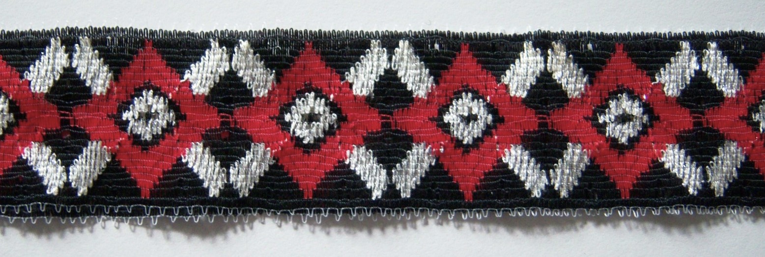 Black/Red/Silver Sheer Trim