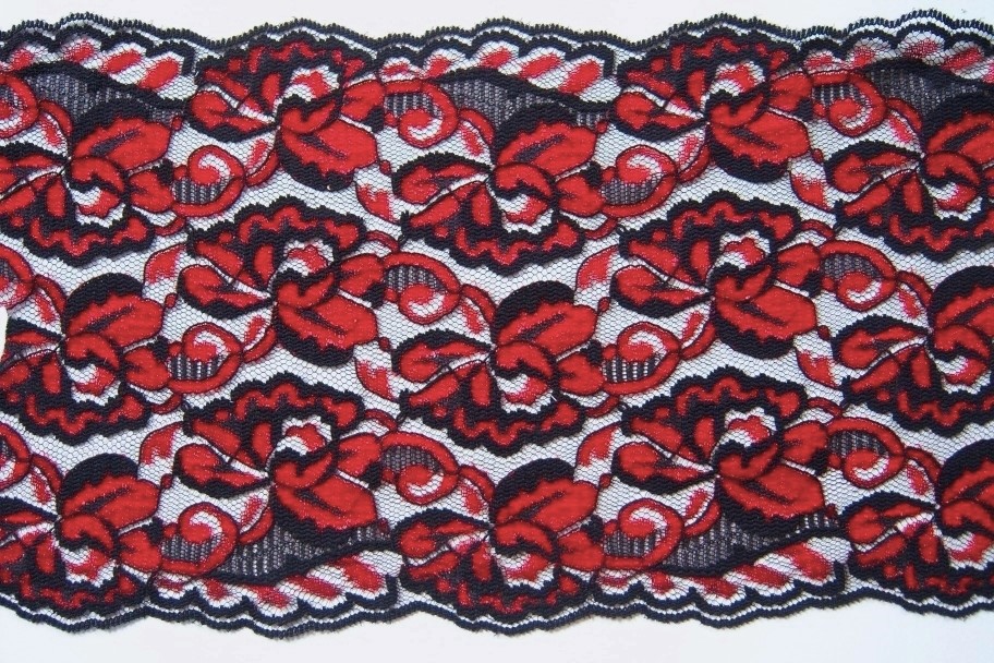 Black/Crimson 7" Nylon Lace