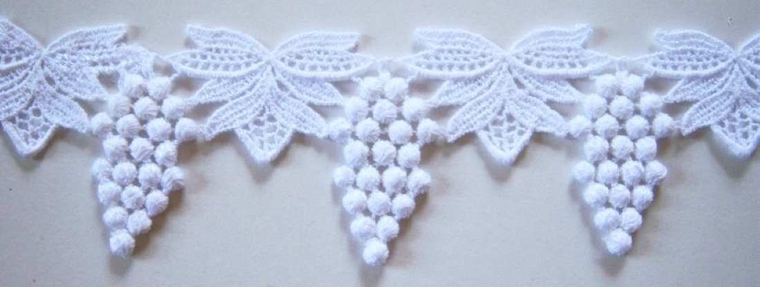 White 2" Grapes Venise Lace