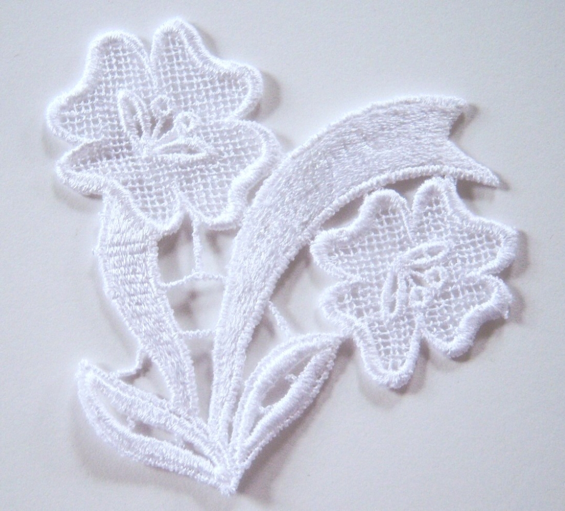 White Flowers Venise Lace Applique