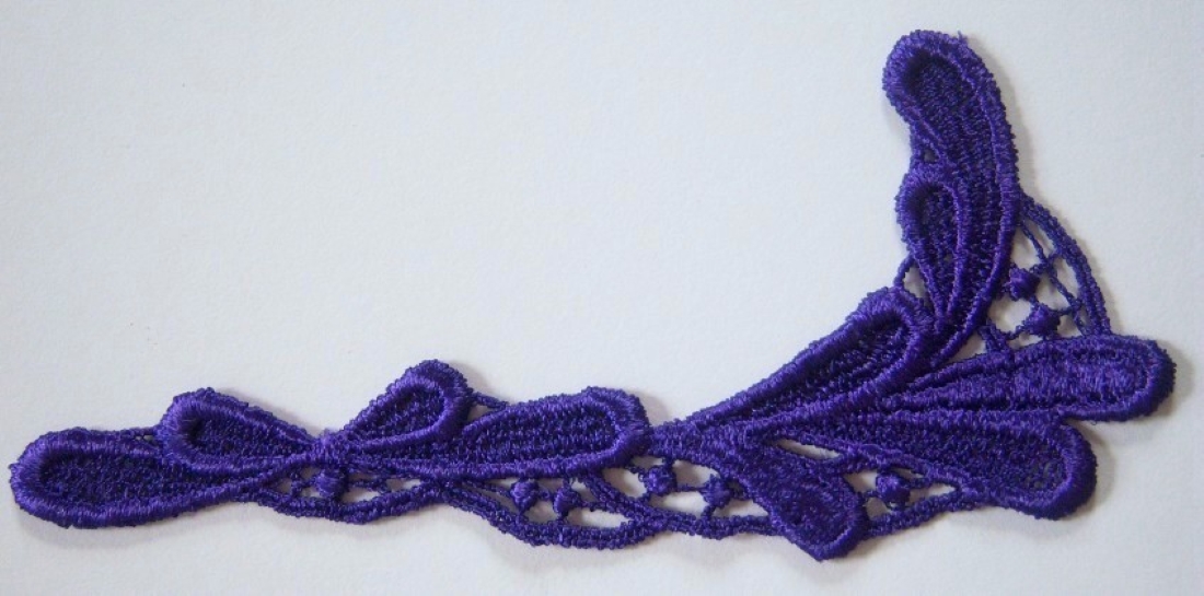 Purple Motif Venise Lace Applique