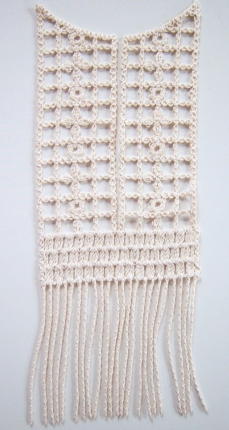 Natural Fringed Venise Lace 4 3/4" x 12" Yoke