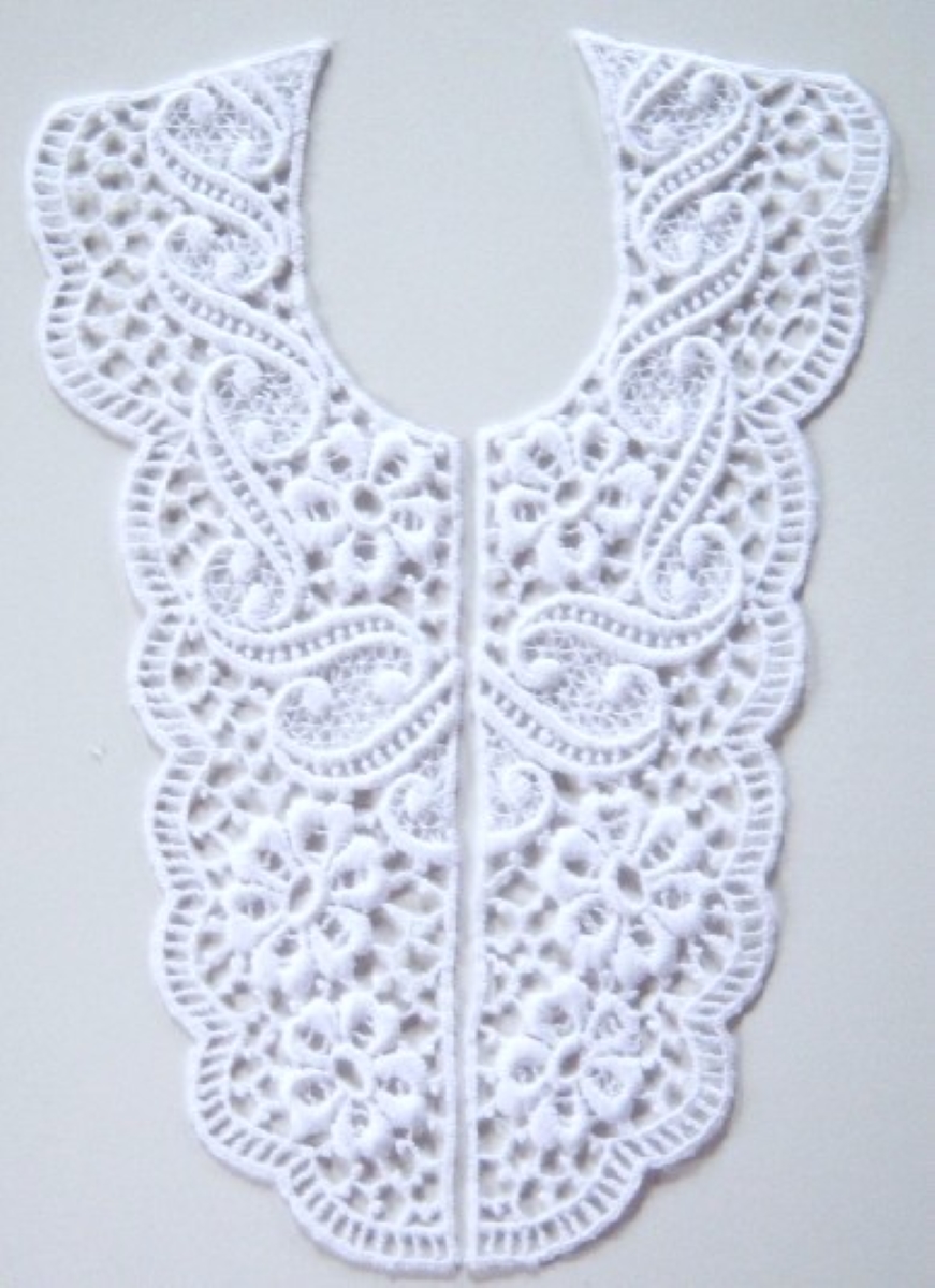 White Venise Lace 3 1/2" x 10" Yoke Pair