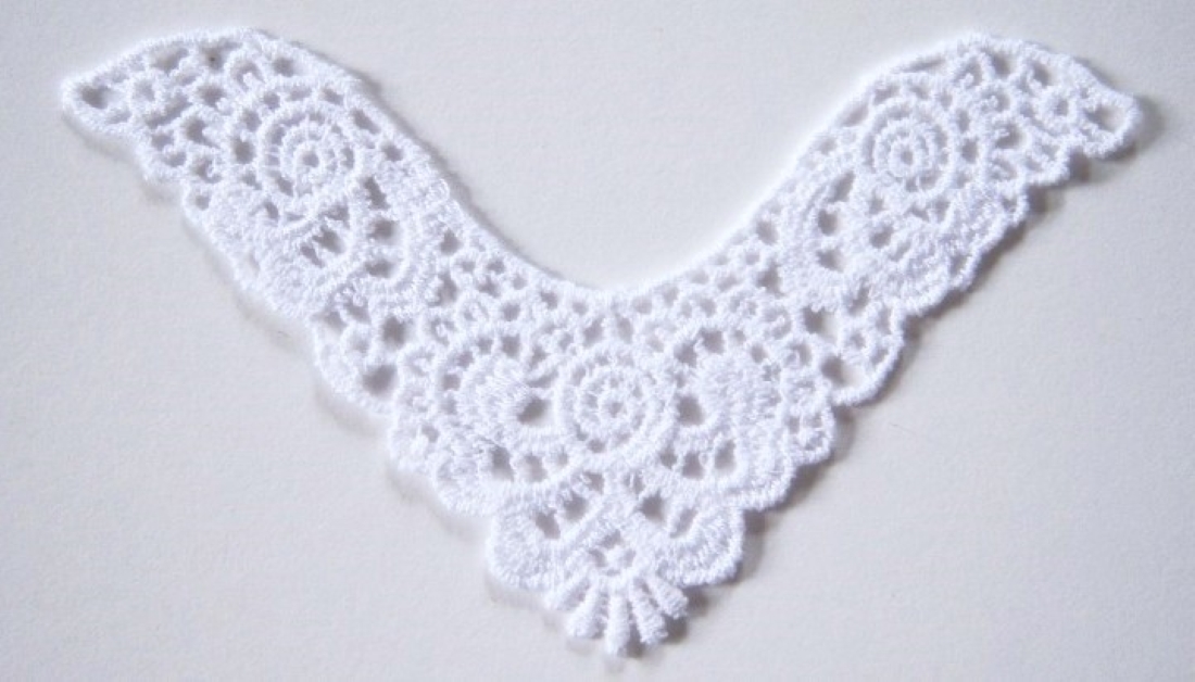 White Vee Venise Lace Applique